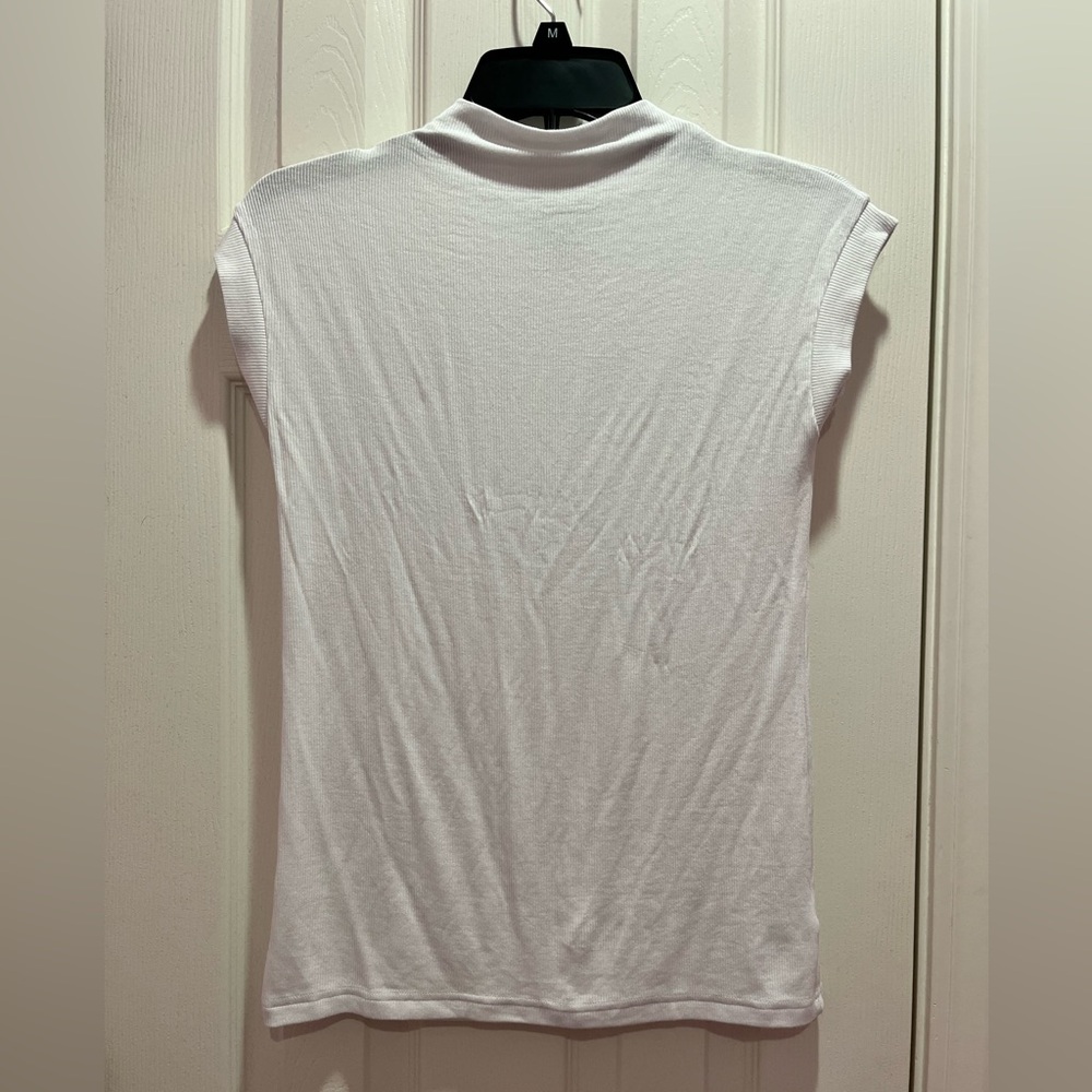 Industry White Sleeveless Mock Neck Top